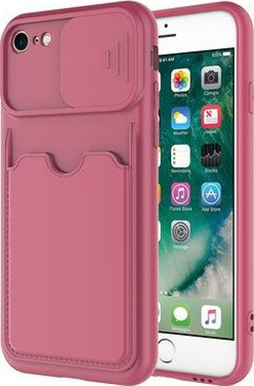 Apple İphone 7 Kılıf Kamera Sürgülü Kredi Kartlıklı Premium Slikon Kartix Kapak