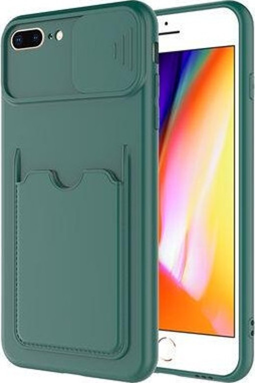 Apple İphone 7 Plus Kılıf Kamera Sürgülü Kredi Kartlıklı Premium Slikon Kartix Kapak