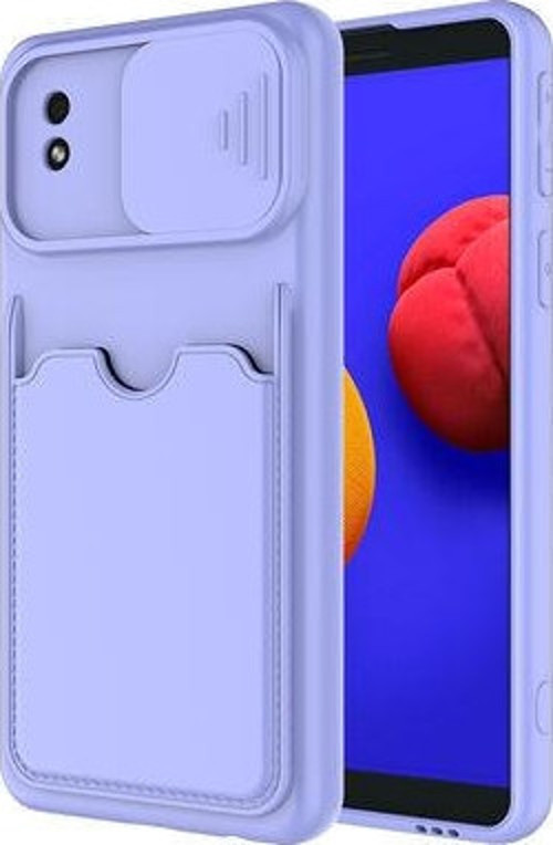 Samsung Galaxy A01 Core Kılıf Kamera Sürgülü Kredi Kartlıklı Premium Slikon Kartix Kapak