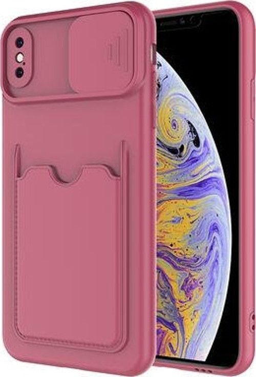 Apple İphone XS Max 6.5 Kılıf Kamera Sürgülü Kredi Kartlıklı Premium Slikon Kartix Kapak
