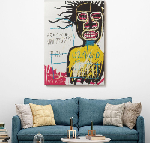 Özel Tasarım, Dekortif Baskı jean Michel Basquiat'In Kendi Portresi Kanvas Tablo-4967