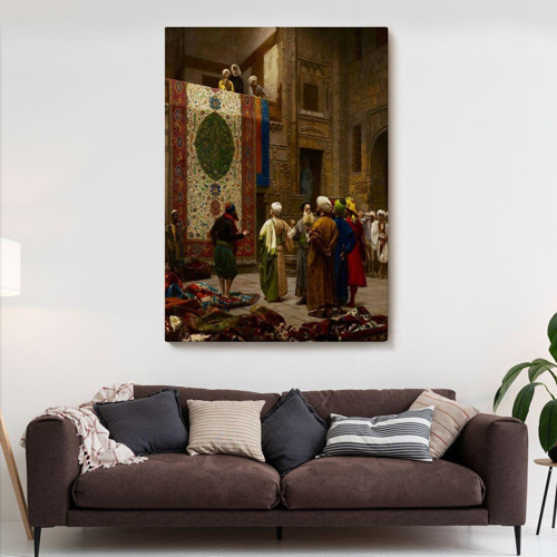 Özel Tasarım, Dekortif Baskı osman Hamdi Bey'İn Halı Tüccarı İsimli Eseri Kanvas Tablo-5123
