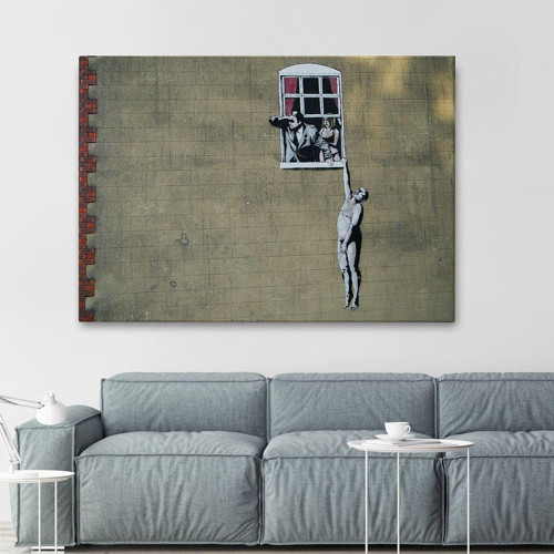 Özel Tasarım, Dekortif Baskı banksy, Kocası Tarafından Basılan Kadın Kanvas Tablo-5093
