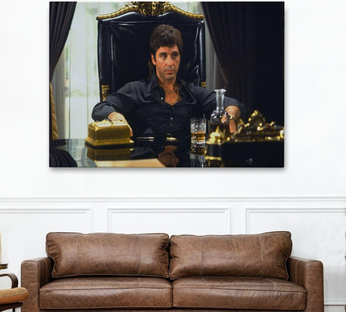 Özel Tasarım, Dekortif Baskı scarface Alpacino İtalyan Mafya Kanvas Tablo-5137
