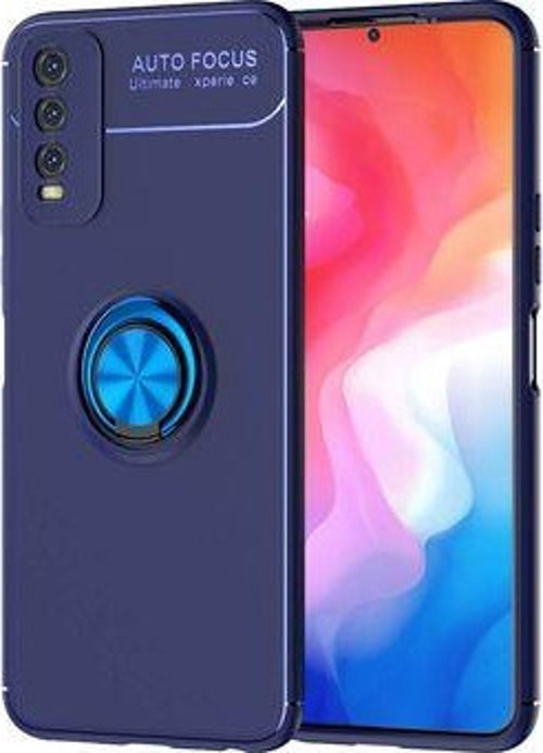 Vivo Y20 Kılıf Lens Korumalı Metal Manyetik Yüzüklü Auto Focus Ravel Kapak