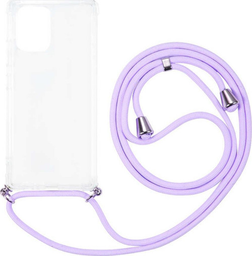 Samsung Galaxy A91 (S10 Lite) Kılıf Uyumlu İpli Şeffaf Airbag Kılıf