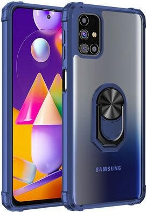 Samsung Galaxy M31S Kılıf Tpu Sert Korumalı Yapı Çelik Ring Yüzük Mola Kapak