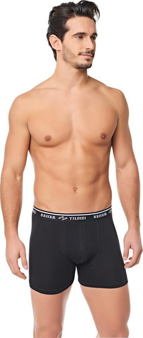 6 lı Paket Seher Yıldızı Erkek Likralı Pamuk Boxer Renk Seçenekli