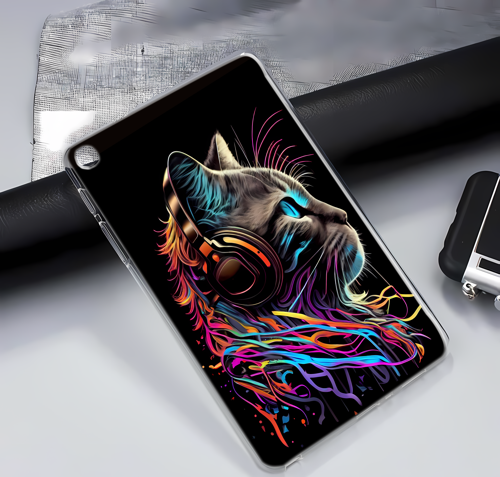 Galaxy Tab A8 10.5 X200 x205 x207 Kılıf Yapay Zeka 25 Rainbow Cat Kedi Tablet Kılıfı