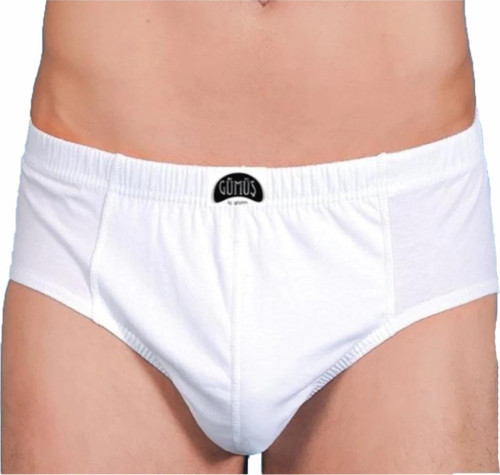 Erkek Penye Slip Külot Beyaz Yüzde Yüz Pamuklu