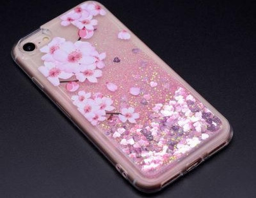 Apple İphone 7-8 Kılıf Sulu Simli Yıldızlı Silikon Kapak