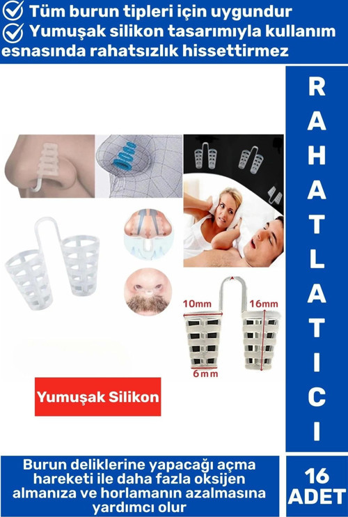Özel Üretim Horlama Azaltıcı Rahat Nefes Alıp Verme Uyku Horlama Önleyici Burun Delik Aparatı 16 'lı