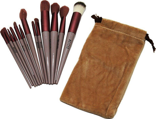 13PCS EFLATUN KADİFE TORBALI MAKYAJ FIRÇA SET-Findit