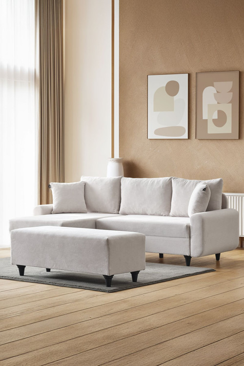 Corner Flavia Köşe Takımı Puflu