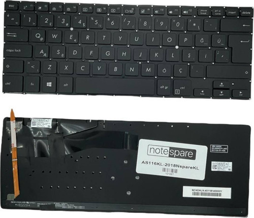 Asus TP410UF-EC034T, TP410UR-EC065T, TP410UR-EC084T Uyumlu Notebook Klavye Işıklı Siyah TR