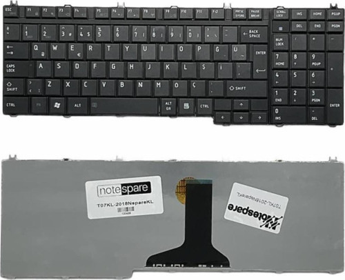 Toshiba Satellite A500-1F4, A500-1F5, A500-1FQ, A500-1FT Uyumlu Notebook Klavye Siyah TR
