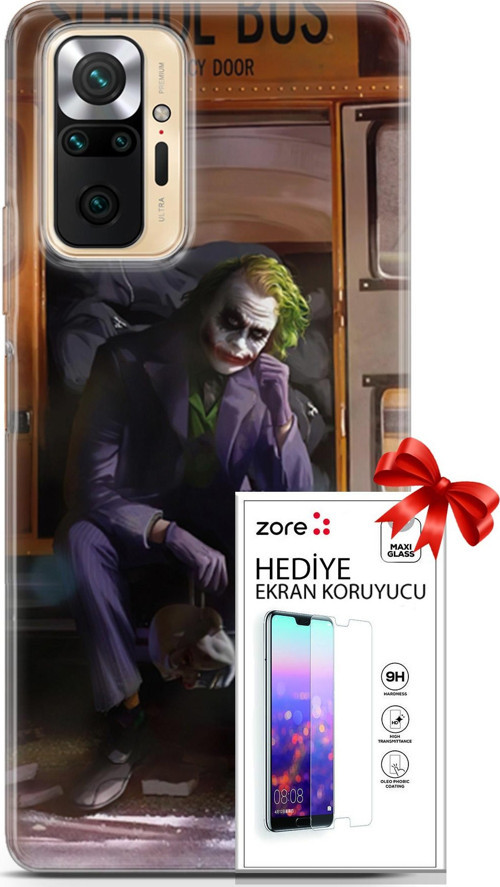 Xiaomi Redmi Note 10S Kılıf Orijinal Seri Supers 05 Joker Poster Koruma Kılıfı + Ekran Koruyucu