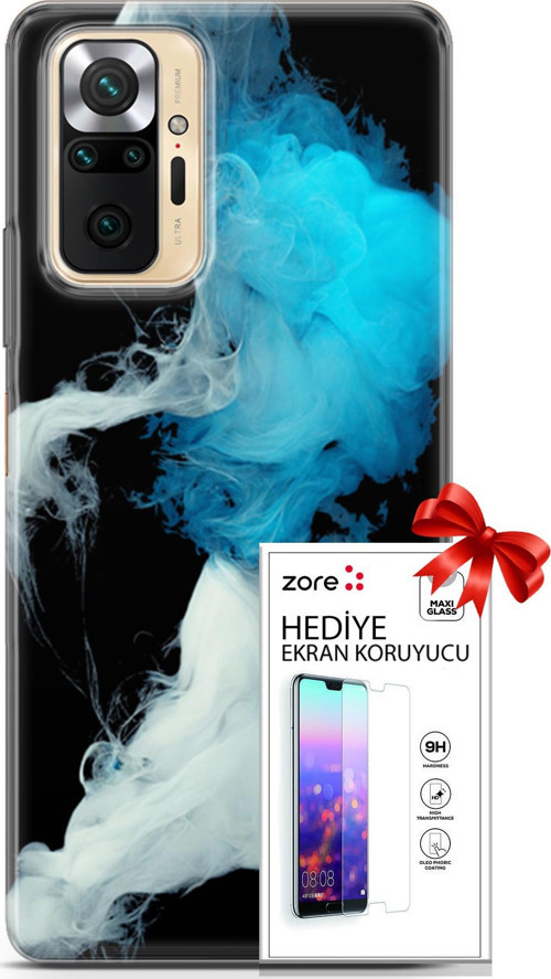 Xiaomi Redmi Note 10S Kılıf Orijinal Seri Supers 06 Soyut Duman Koruyucu Kapak Ekran Koruyucu