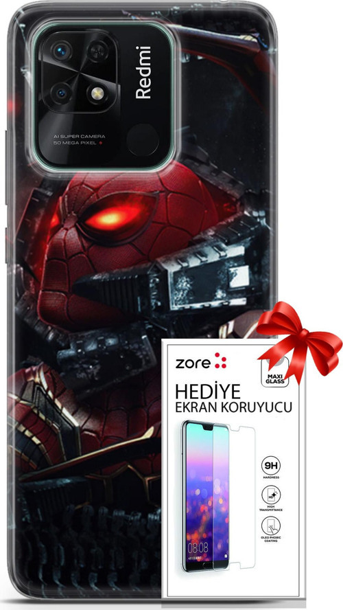 Xiaomi Redmi 10C Kılıf Orijinal Seri Supers 20 Doctor Octopus Renkli Kılıf Ekran Koruyucu