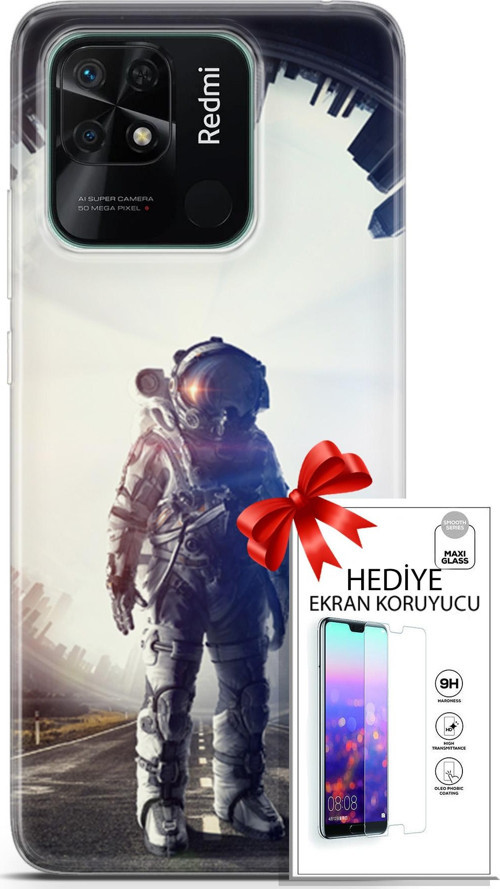 Xiaomi Redmi 10C Kılıf Orijinal Seri Algorand 22 Astro Kap + Ekran Koruyucu
