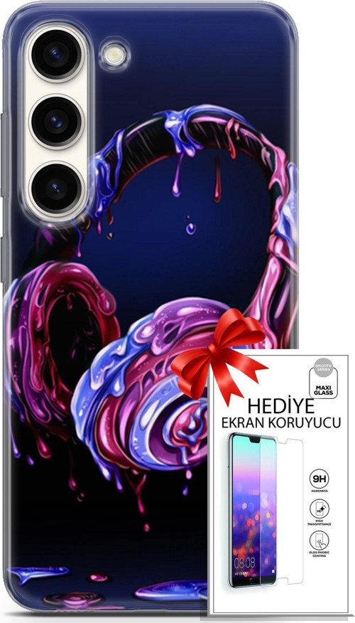 Samsung Galaxy S23 Kılıf Orijinal Seri Cardano 14 Kulaklık Cover Kılıf + Ön Ekran Koruyucu