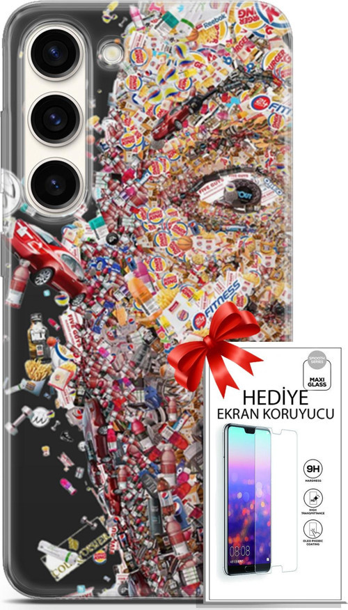 Samsung Galaxy S23 Kılıf Orijinal Seri Cardano 09 Fitness Uv Kılıf Ve Ekran Koruyucu