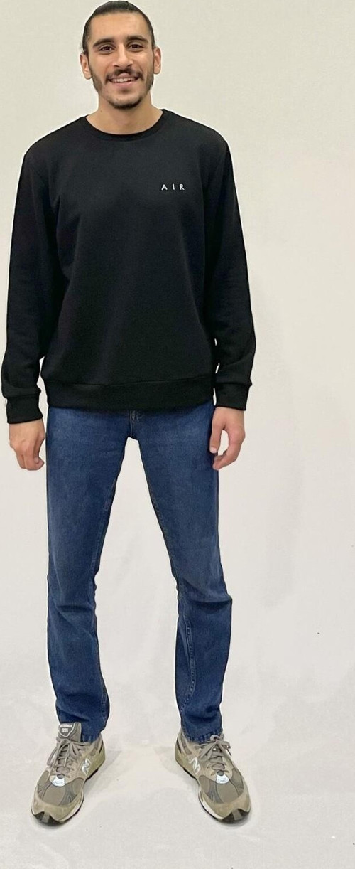Süperlife Erkek Bisiklet Yaka Rahat Kalıp 3 iplik Kalın AİR Nakışlı Sweatshirt SPR24SW33