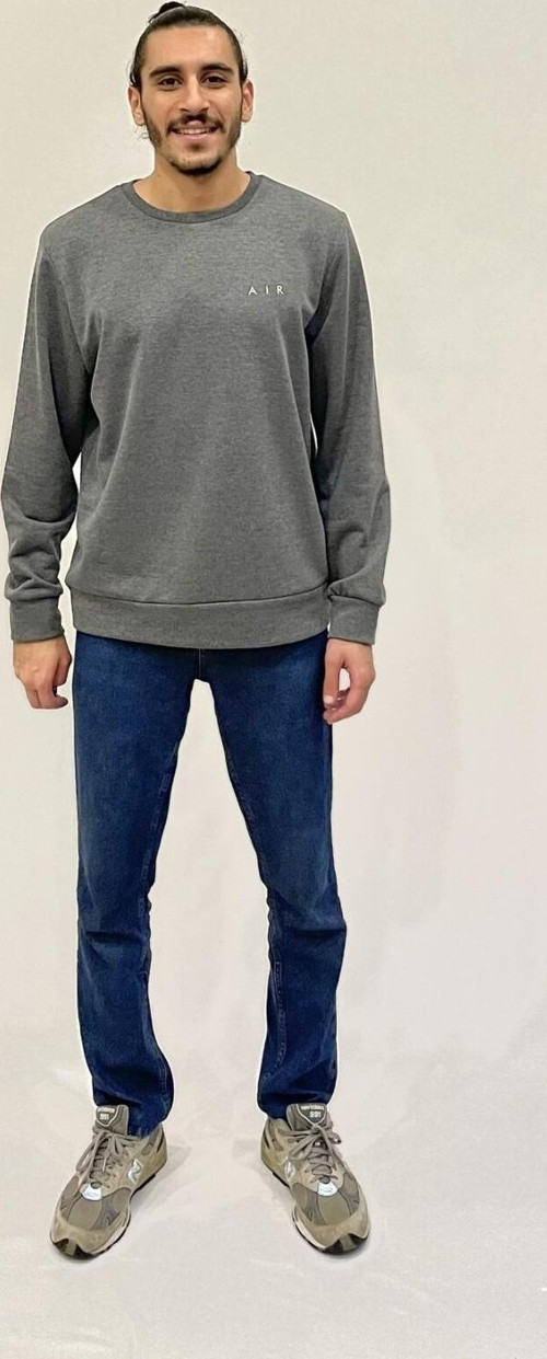 Süperlife Erkek Bisiklet Yaka Rahat Kalıp 3 iplik Kalın AİR Nakışlı Sweatshirt SPR24SW33