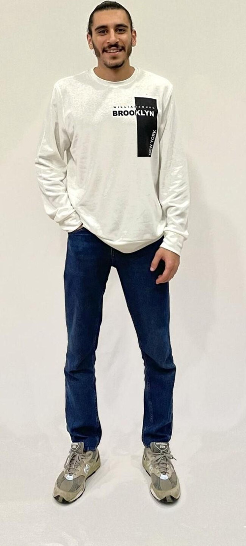 Süperlife Erkek Bisiklet Yaka Rahat Kalıp 3 iplik Kalın W.Brooklyn Baskılı Sweatshirt SPR24SW31