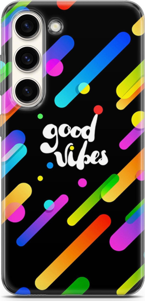 Samsung Galaxy S23 Kılıf Orijinal Seri Typo 27 Good Vibes Lazer Kesim Silikon