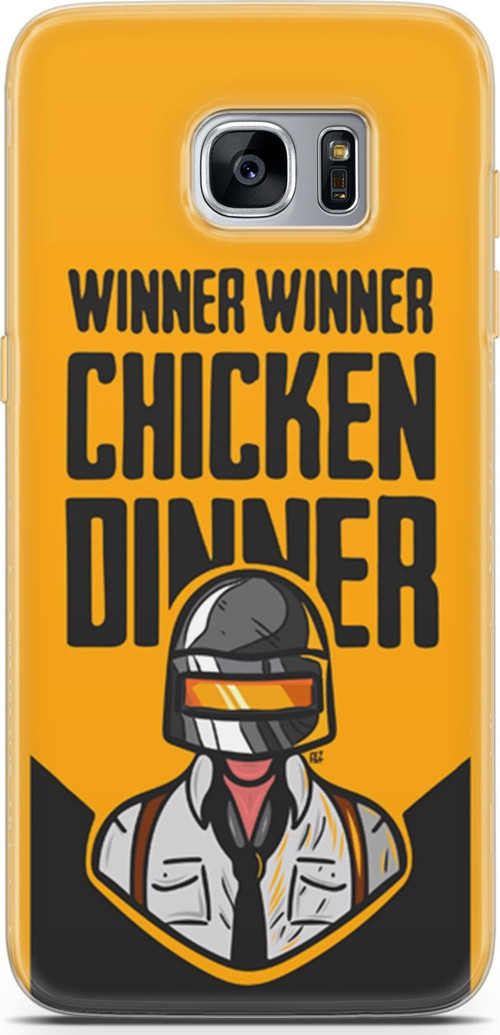 Samsung Galaxy S7 Edge Kılıf Orijinal Seri Typo 17 Winner Chicken Dinner Yumuşak Kılıf