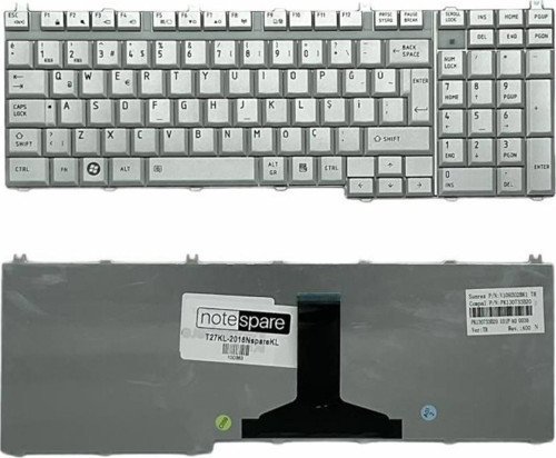 Toshiba Satellite P300-1CD, P300-1CE, P300-1E9, P300-1GG Uyumlu Notebook Klavye Gümüş Gri TR