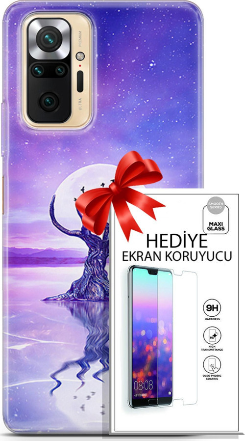 Xiaomi Redmi Note 10S Kılıf Orijinal Seri Neo 30 Carnage Kenarları Şeffaf Kapak Ve Ekran Koruyucu