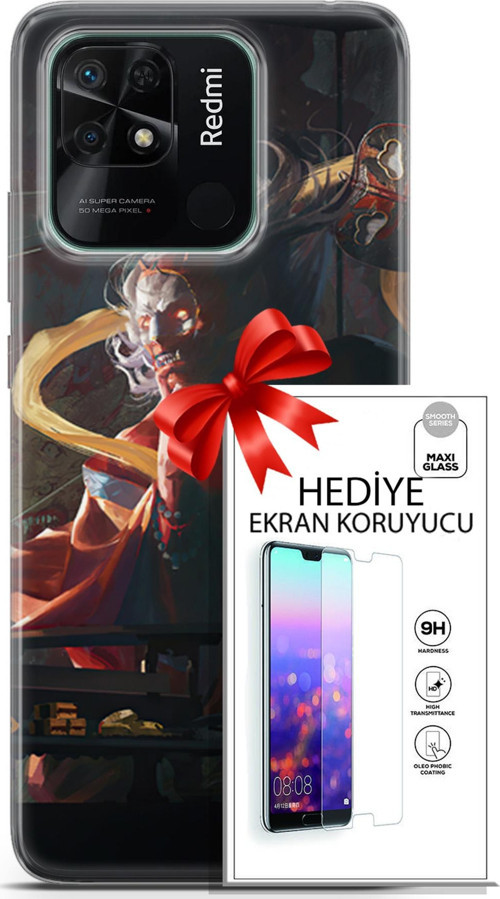 Xiaomi Redmi 10C Kılıf Orijinal Seri Neo 07 Batman Vs Deathstroke Desenli Kılıf + Ön Ekran Koruyucu