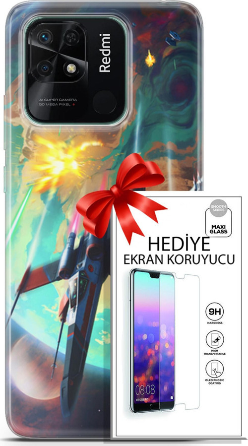 Xiaomi Redmi 10C Kılıf Orijinal Seri Neo 17 Harley & Punchline Yumuşak Kılıf + Ekran Koruyucu