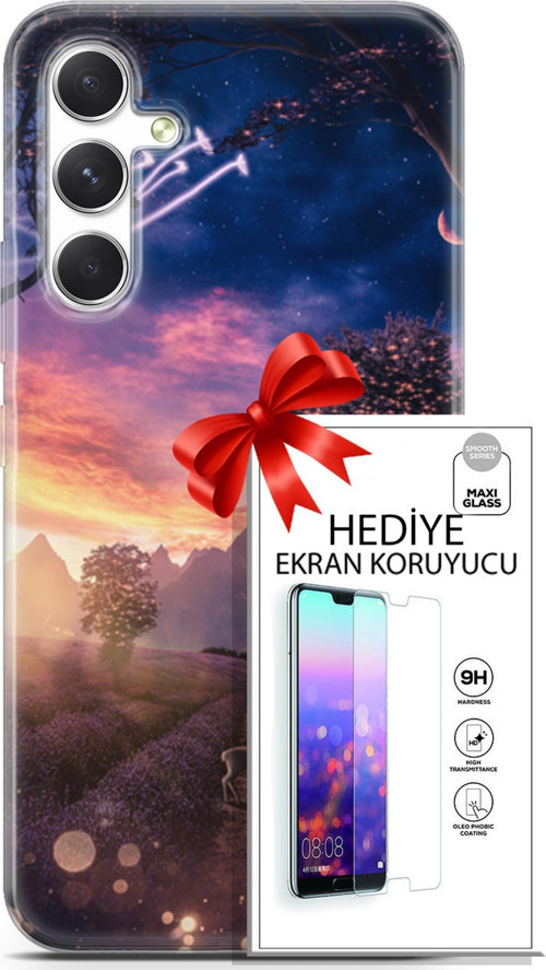 Samsung Galaxy A54 5G Kılıf Orijinal Seri Fantasy 15 Keçi Kalın Silikon + Ekran Koruyucu