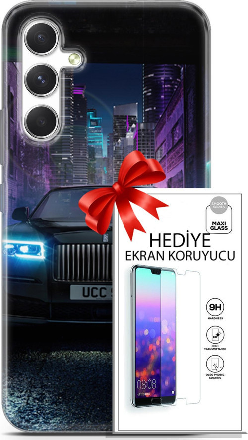 Samsung Galaxy A54 5G Kılıf Orijinal Seri Fantasy 12 Rolls Royce Tasarım Kılıf + Ekran Koruyucu