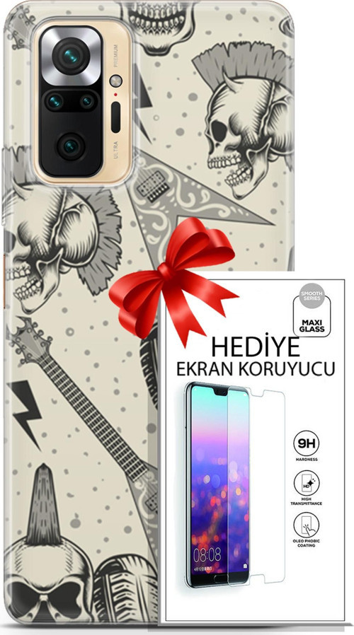 Xiaomi Redmi Note 10S Kılıf Orijinal Seri Punky 20 Trash Punk Renkli Kılıf Ekran Koruyucu