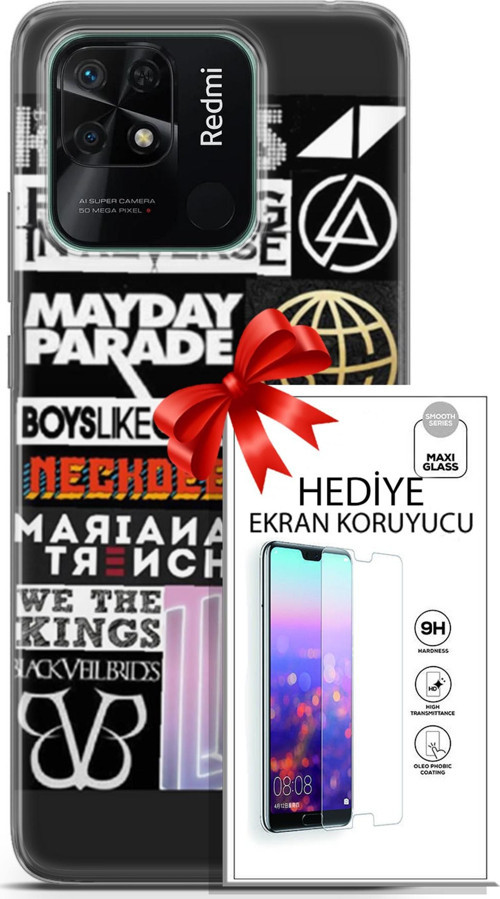 Xiaomi Redmi 10C Kılıf Orijinal Seri Punky 28 Killers İz Bırakmayan Kılıf + Ön Ekran Koruyucu