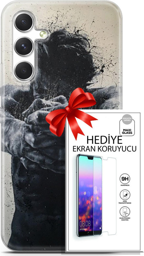 Samsung Galaxy A54 5G Kılıf Orijinal Seri Soul 28 Yumruk İz Bırakmayan Kılıf + Ön Ekran Koruyucu