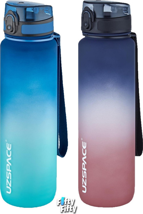 2'li Tritan Matara Seti 1000ml BÜYÜK BOY Çift Renk Softtouch FF Collection Tritan Su Matarası
