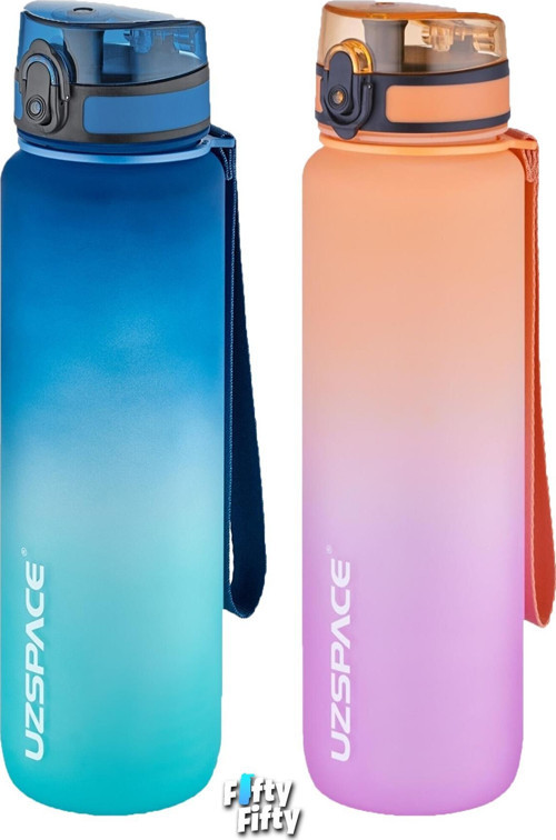 2'li Tritan Matara Seti 1000ml BÜYÜK BOY Çift Renk Softtouch FF Collection Tritan Su Matarası