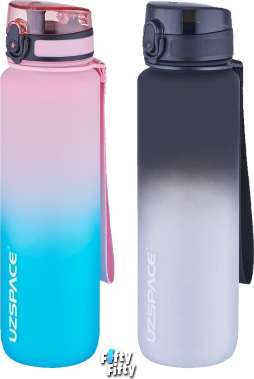 2'li Tritan Matara Seti 1000ml BÜYÜK BOY Çift Renk Softtouch FF Collection Tritan Su Matarası