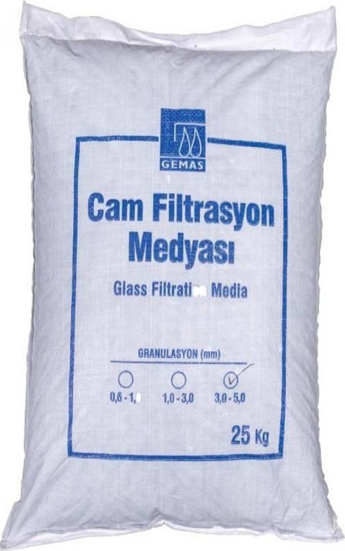 Gemaş Havuz Filtre Cam Filtrasyon Medyası (1-3mm) Orta 25 KG-ToptancıyızBiz