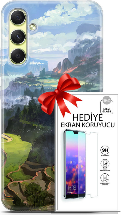 Samsung Galaxy A34 5G Kılıf Orijinal Seri Neo 23 Joker Kart Telefon Kabı Ve Ekran Koruyucu