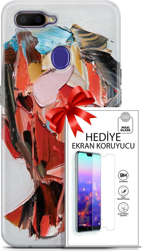 Oppo Rx17 Neo Kılıf Orijinal Seri Soul 09 Pembe Kırmızı Mavi Uv Kılıf Ve Ekran Koruyucu