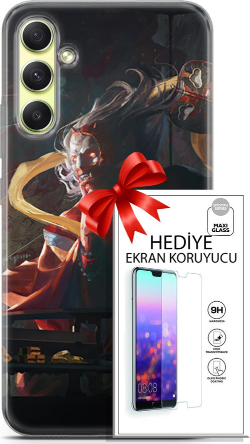 Samsung Galaxy A34 5G Kılıf Orijinal Seri Neo 07 Batman Vs Deathstroke Desenli Kılıf + Ön Ekran Koruyucu