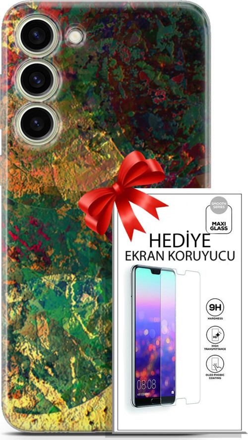 Samsung Galaxy S23 Plus Kılıf Orijinal Seri Nature 26 Çok Renkli Soft Kapak + Ekran Koruyucu