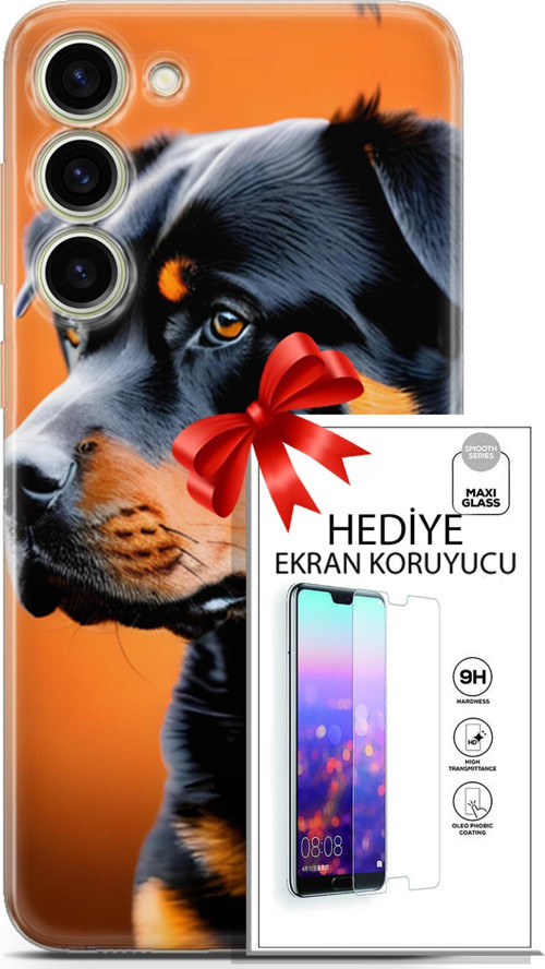 Samsung Galaxy S23 Plus Kılıf Orijinal Seri Dogs 23 Rottweiler Telefon Kabı Ve Ekran Koruyucu