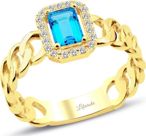 Halkalı Aqua Baget Yüzük Italyan Tasarım